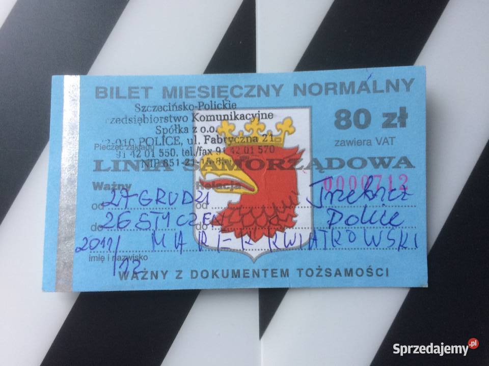 1043 Bilet Komunikacji Police Szczecin