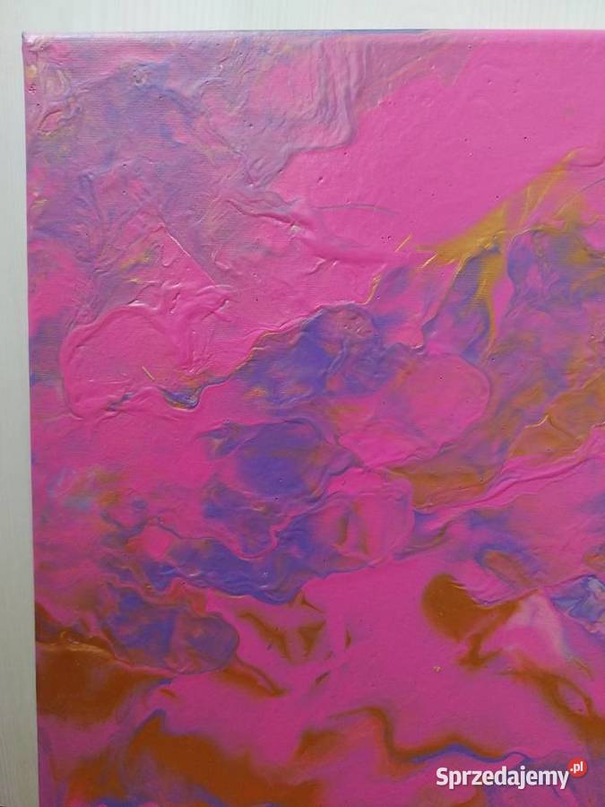 Złoty Róż obraz pouring akrylowy 4040 Obrazki i obrazy mazowieckie Ciechanów