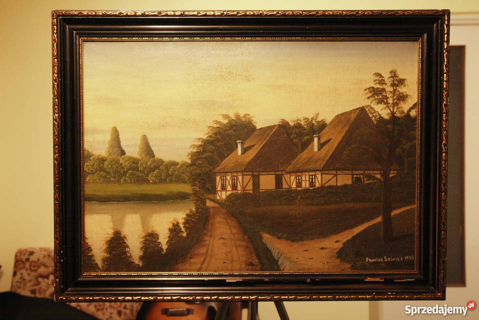 Charles Selmer z 1933 r Stary obraz malowany na Wałcz