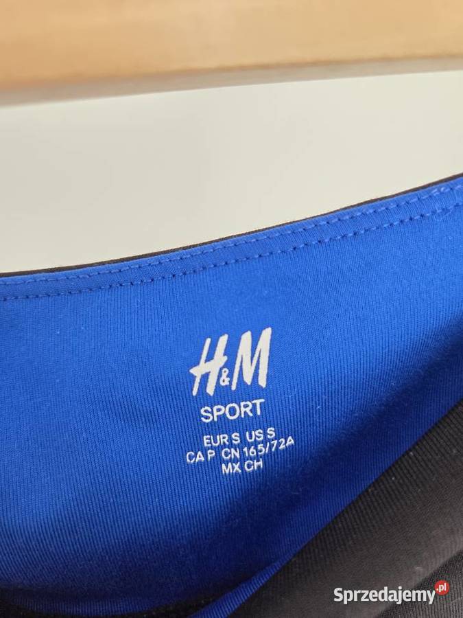 Niebiesko czarne legginsy zwierzęcy wzór Liszki