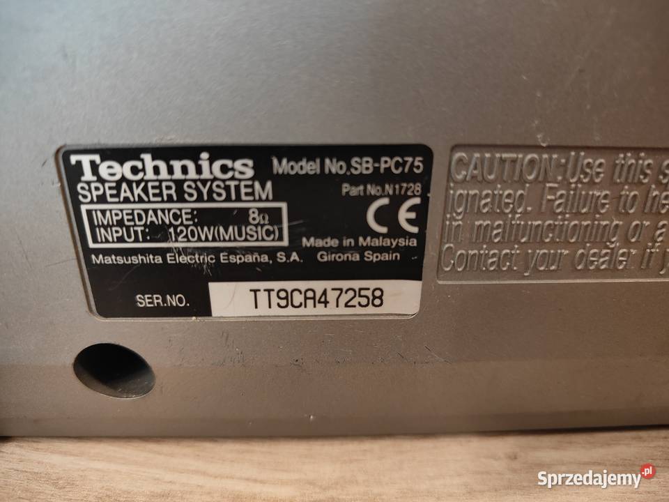 Kolumna głośnik centralny Technics SBPC75