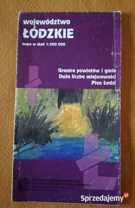 Mapa w skali 1500000 województwo łódzkie Łódź