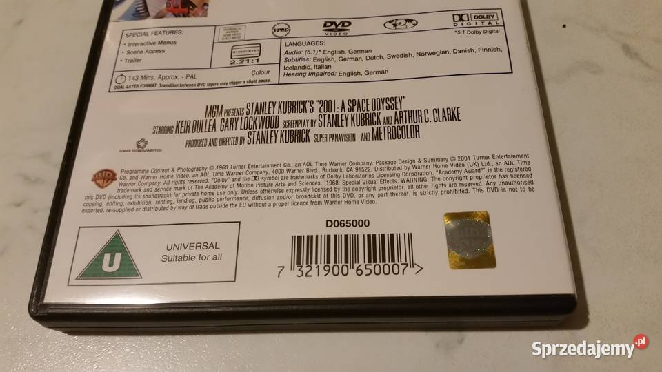 2001 a space odyssey 19682001 Turner DVD VIDEO Puławy