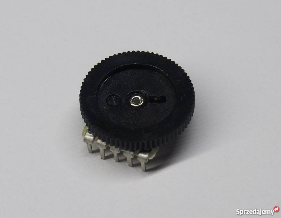 Potencjometr B10K 16mm z pokrętłem płaski 5 Łódź