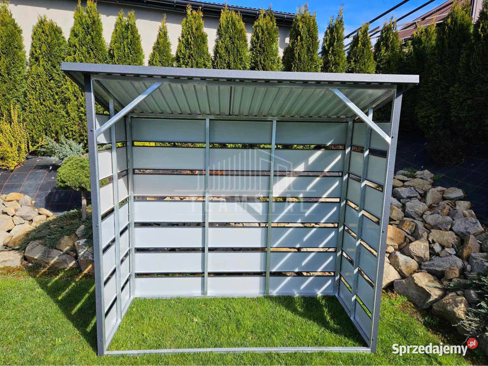 Wiata śmietnikowa otwarta drewutnia spad tył Poznań