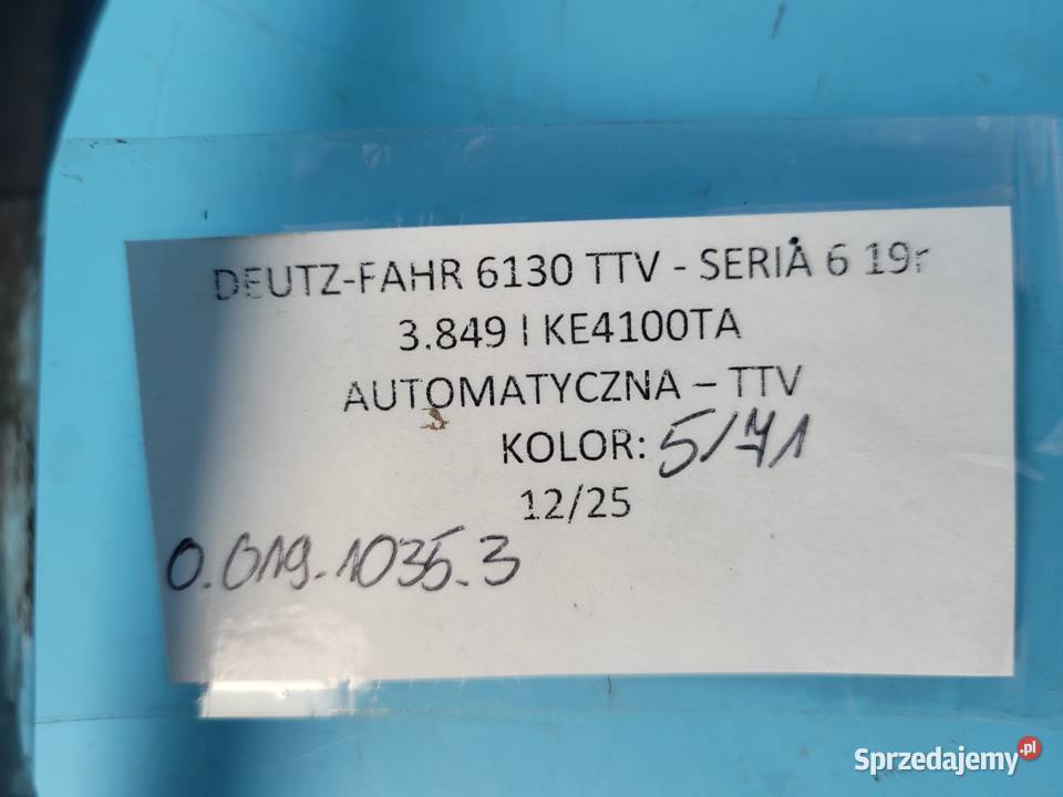 DEUTZFAHR 6130 TTV PRZEWÓD HYDRAULICZNY UKŁADU