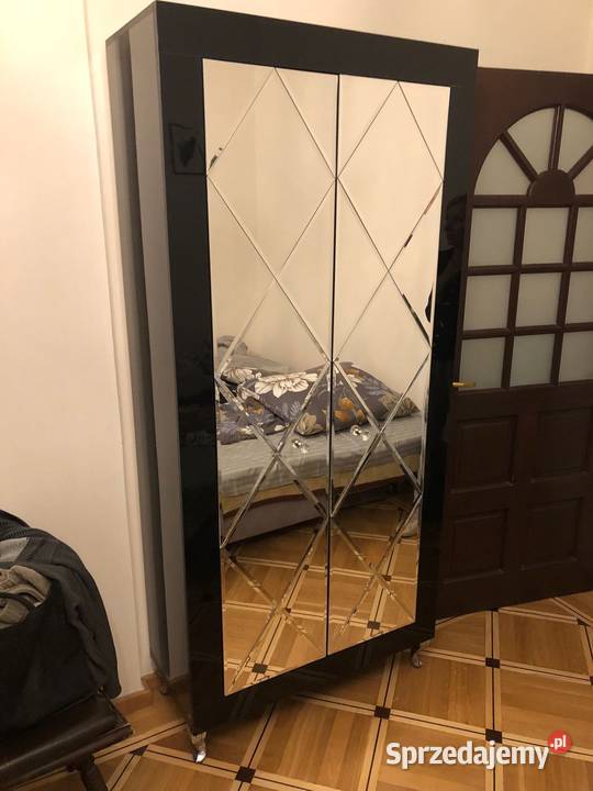 Szafa biała czarna glamour garderoba sypialnia