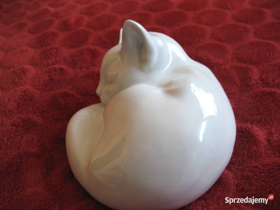 Kot leżący porcelana 75 x 12 x 95 Grfenthal Figurki i rzeźby Siedlce