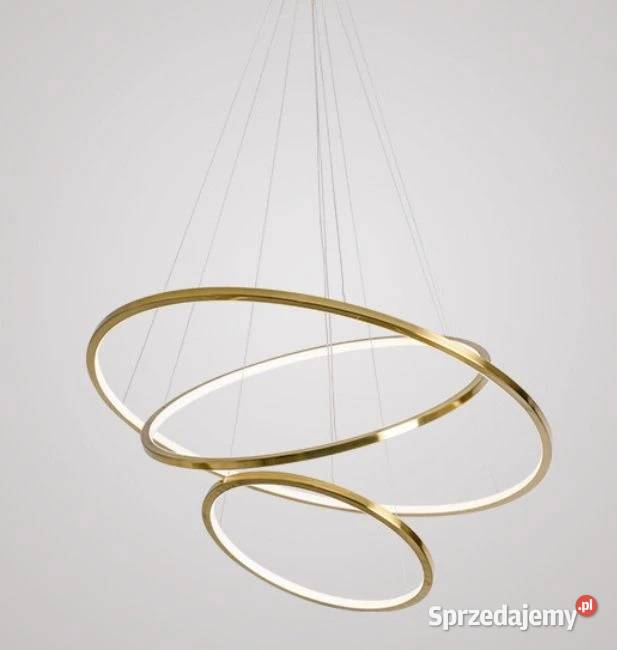 Nowoczesna lampa sufitowa złota ring Warszawa
