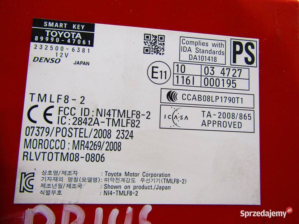 MODUŁ STEROWNIK KEYLESS TOYOTA PRIUS III LIFT