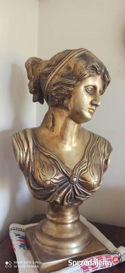 Piękne popiersie Diany Artemidy Mosiądz Gdańsk