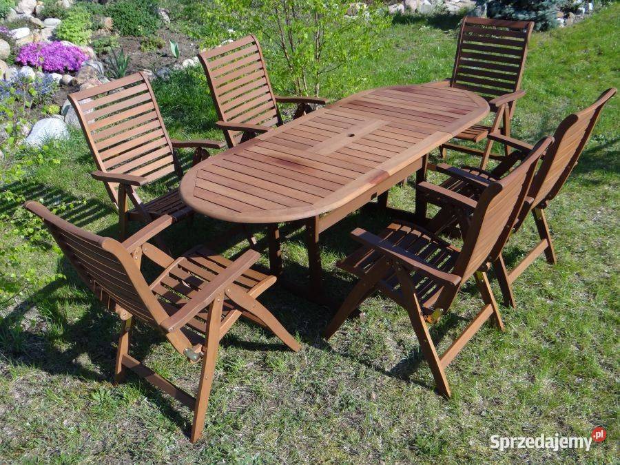 Zestaw ogrodowy Marina z drewna Meranti drewno wielkopolskie