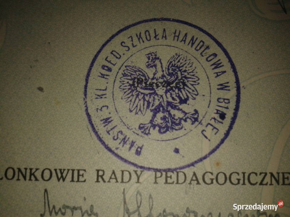 przedwojenne swiadectwo szkolne małopolskie Kęty