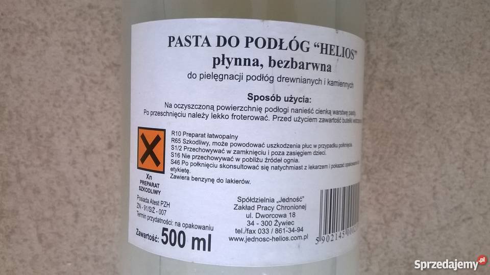 Pasta do podługpłynna bezbarwna HELIOS Wrocław
