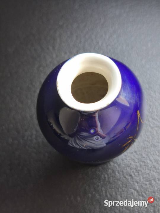 Porcelanowy wazonik niebieski Gdańsk