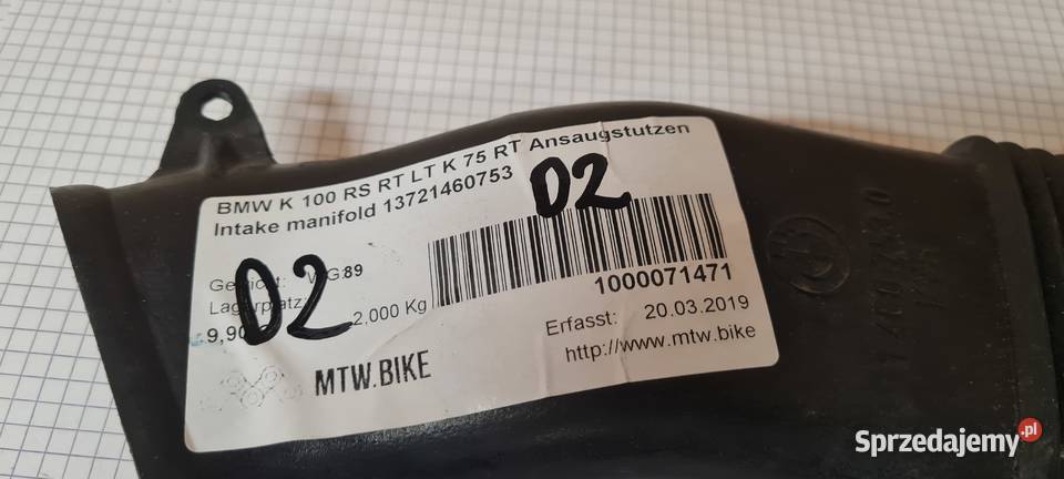 BMW K 100 RS wlot powietrza plastk Warszawa