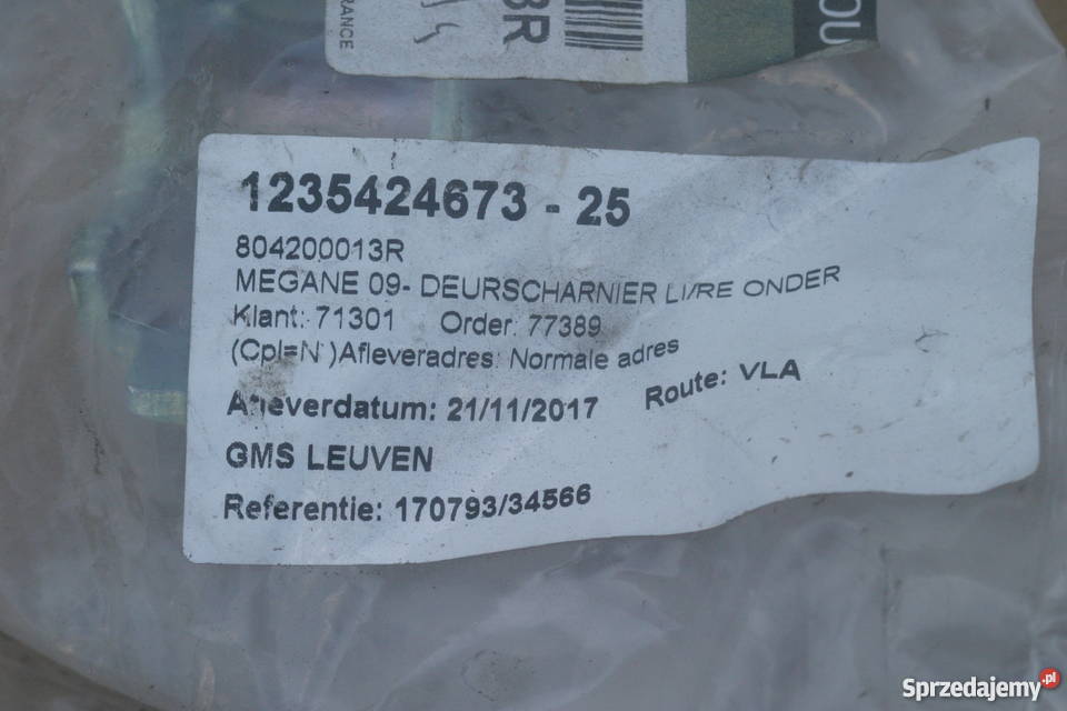 RENAULT MEGANE III ZAWIAS DRZWI DOLNY PRAWY TYŁ Bieleń