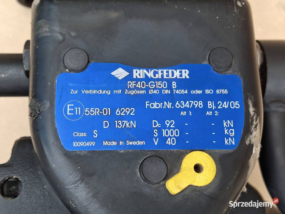 RINGFEDER ZACZEP HAK SPRZĘG 40MM ROCKINGER Bieleń