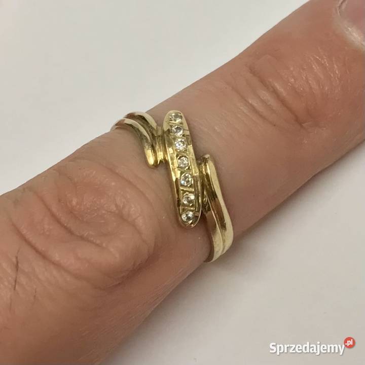 Złoty pierścionek 585 14K cyrkonie elegancki Warszawa