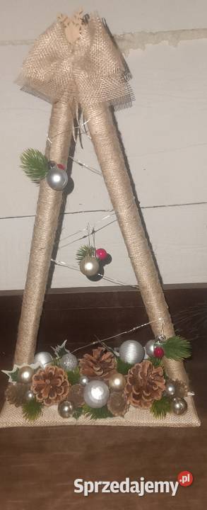 Choinki ze sznurka jutowego handmade