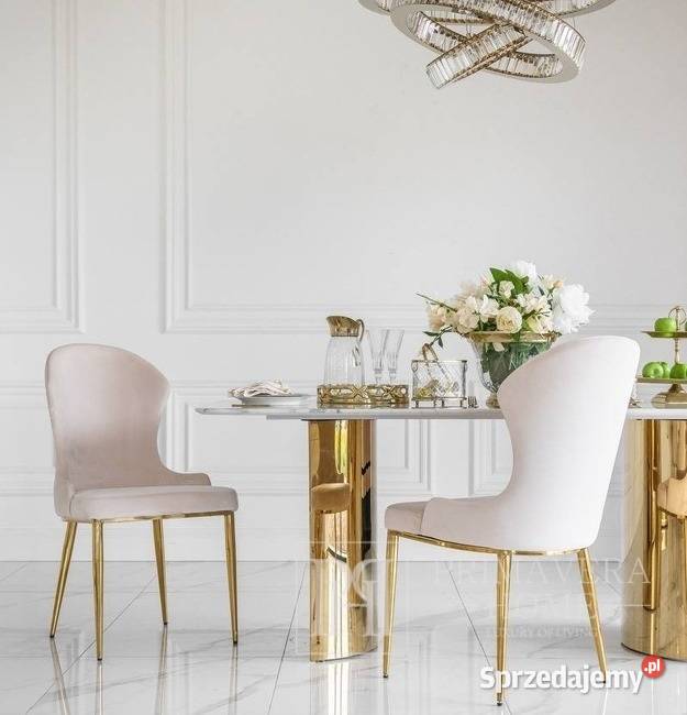 Luksusowe krzesło eleganckie do jadalni toaletki 53cm Warszawa