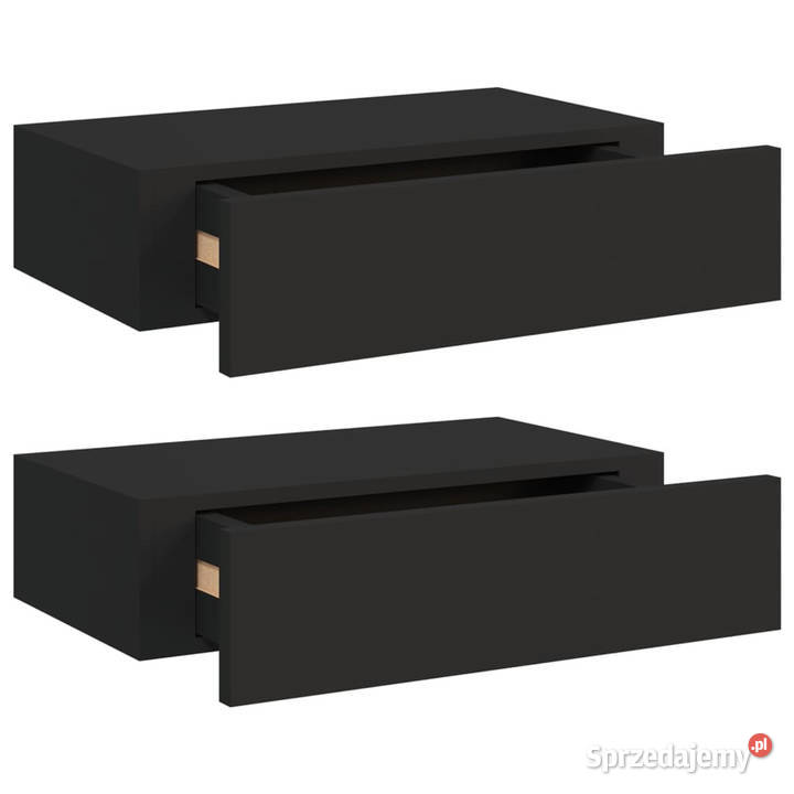 Półki ścienne z szufladą 2 czarne 40x235x10 MDF Dom i Ogród Warszawa