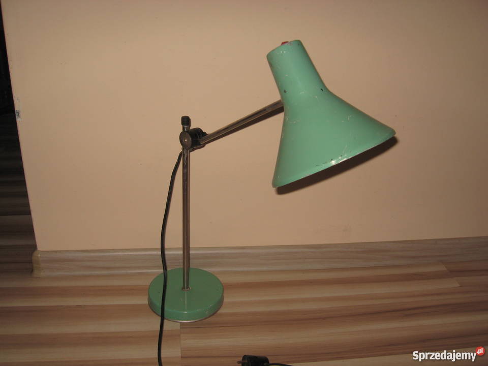 Lampa biurkowa PRL Loft Vintage oryginalna firmy Grodziczno