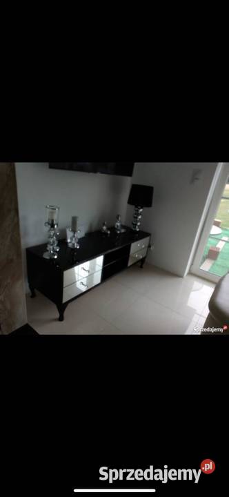 Komoda Lustrzana 140 Czarny Glass Cichy Domyk wielkopolskie Kępno