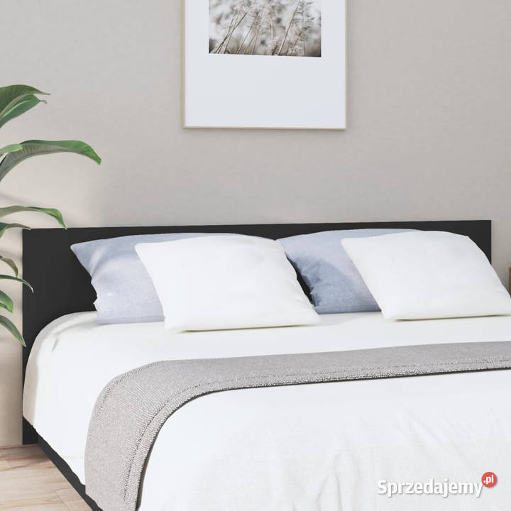 Wezgłowie łóżka czarne 200x15x80 materiał Warszawa