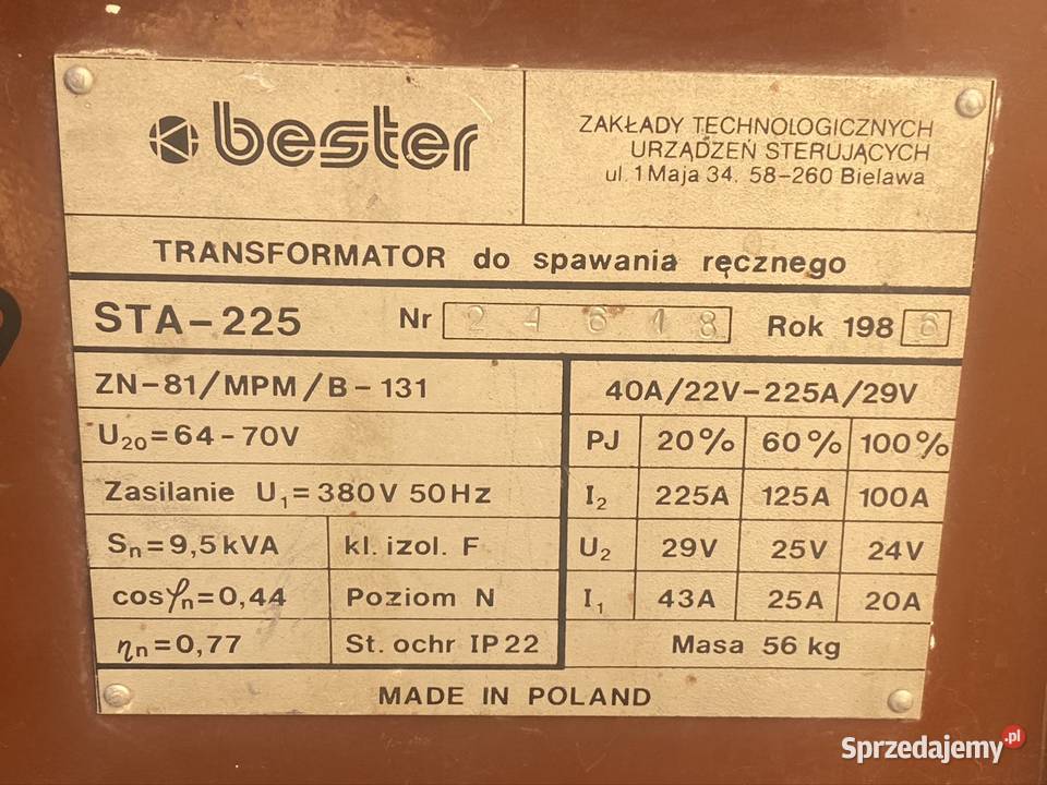 Spawarka bester podkarpackie Nowa Sarzyna