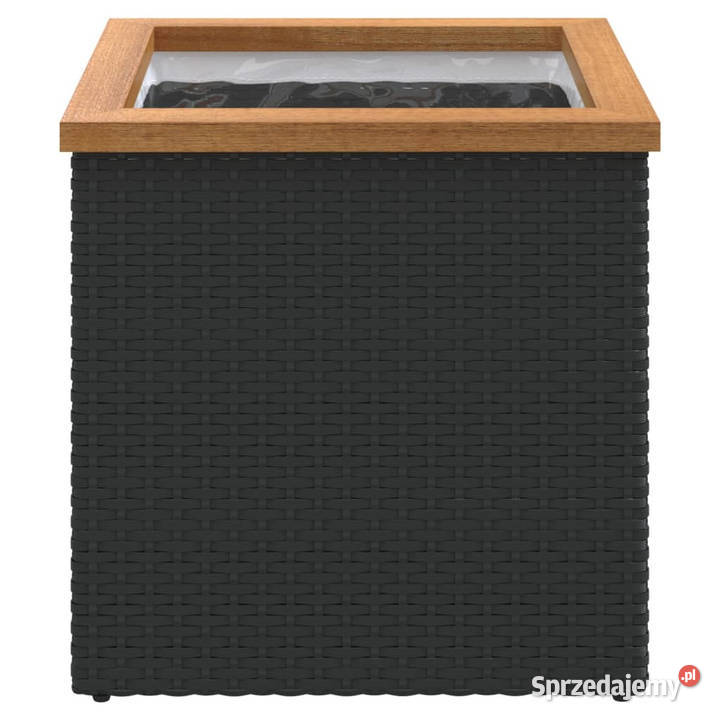 Donica czarna 40x40x40 polirattan WM319414 Warszawa