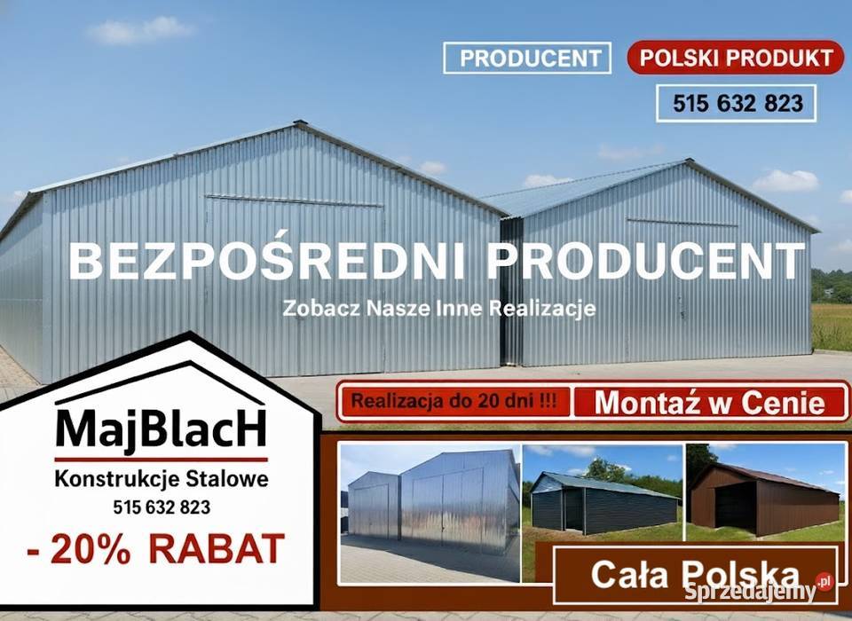 A24Wysoki Garaż Blaszany Ocynkowany Magazyn Radomsko