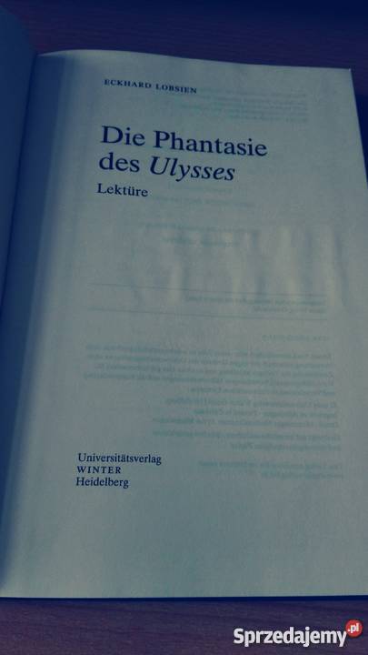 Die Phantasie des Ulysses Lektre Lobsien Eckhard sprzedam