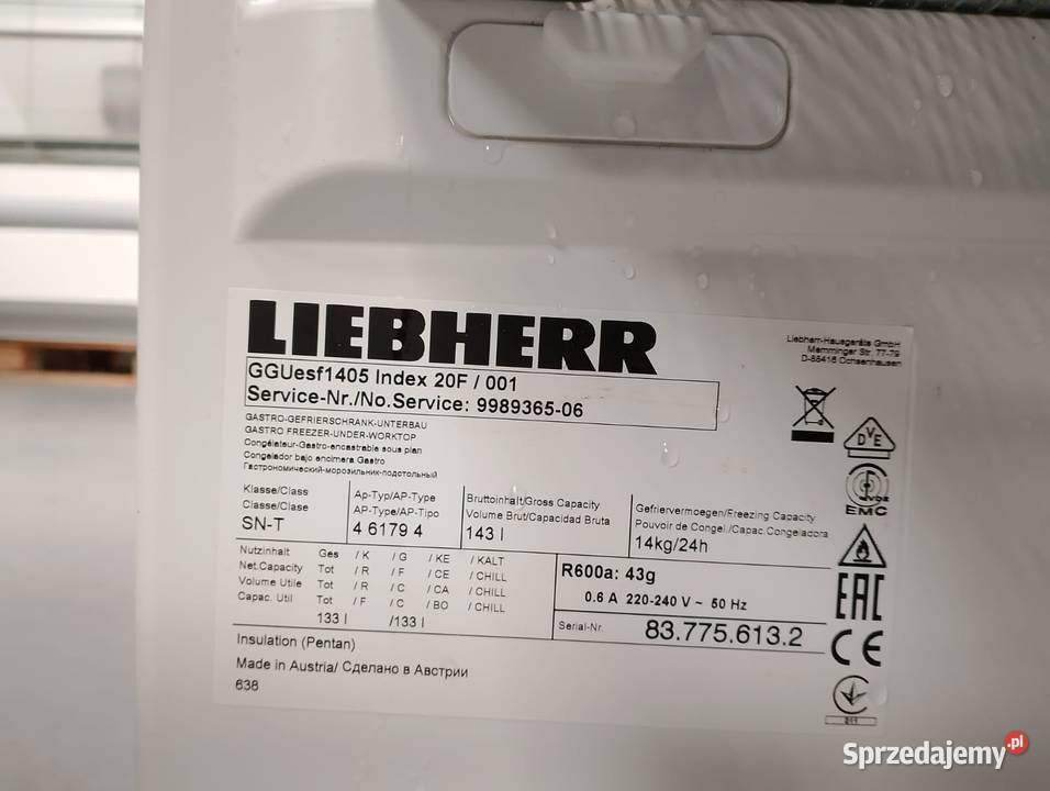 Zamrażarka szufladowa Liebherr GGUesf 140520 143 Wrocław