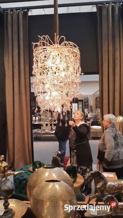 Luksusowy Żyrandol szkło z metaloplastyką Lodowe Szczecin sprzedam