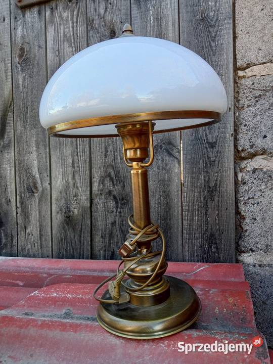 Lampka nocna mosiężna Polska żyrandol zestaw Działyń