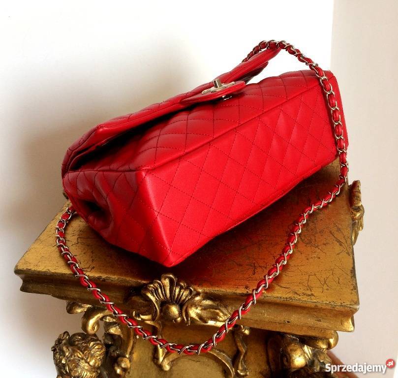 CHANEL 255 PIKOWANA TOREBKA ŁAŃCUSZEK CHANELKA czerwony kujawsko-pomorskie Bydgoszcz