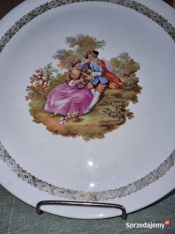 Talerz Scenka Para Dworska Fragonard Wola Podłężna