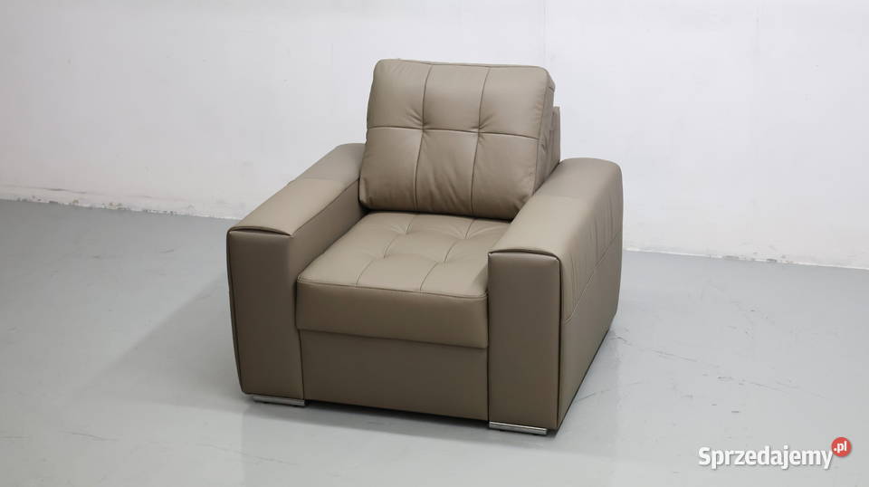 FOTEL SKÓRA naturalna MADRAS 4119 popielata Poznań sprzedam
