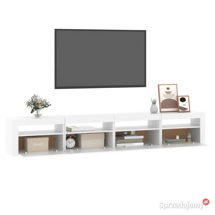 Szafka pod TV z oświetleniem LED biała 240x35x40 sprzedam
