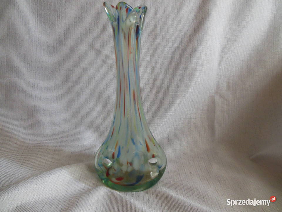 Wazon kolorowe szkło PRL świętokrzyskie Kielce