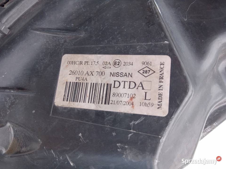 LAMPA PRAWA PRZÓD PRZEDNIA NISSAN MICRA K12 wielkopolskie