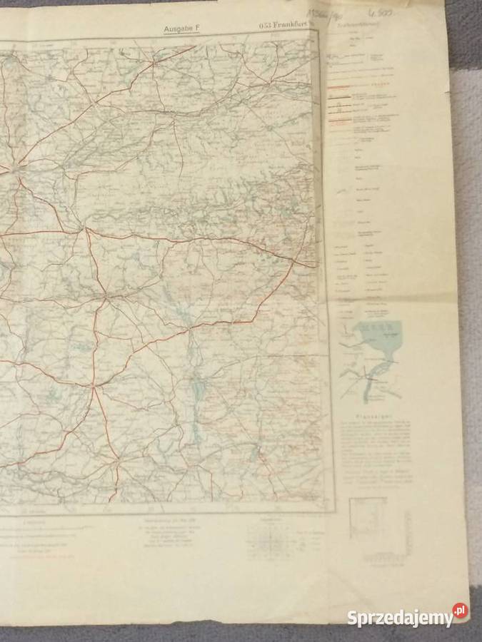 462 Niemiecka Mapa FrankfurtOder I Na Wschód sprzedam