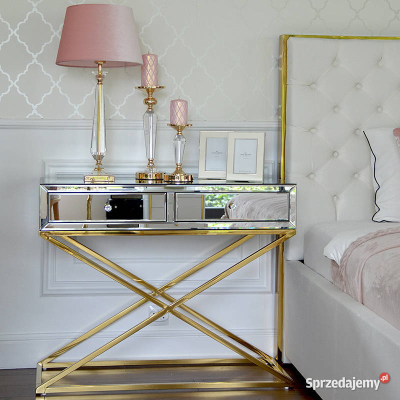 Konsola LUSTRZANA CHICAGO GOLD Złota Glamour