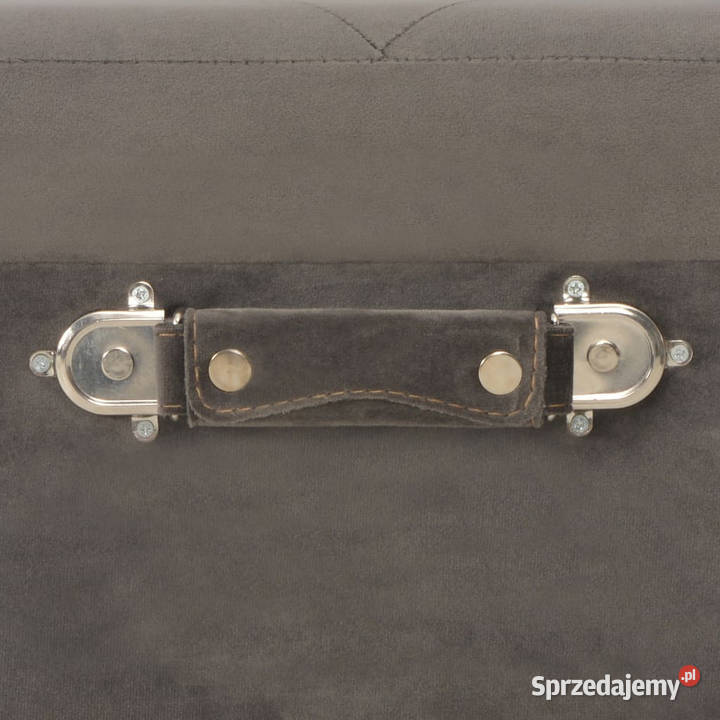 Stołek ze schowkiem 40 szary aksamitny WM329253 Warszawa