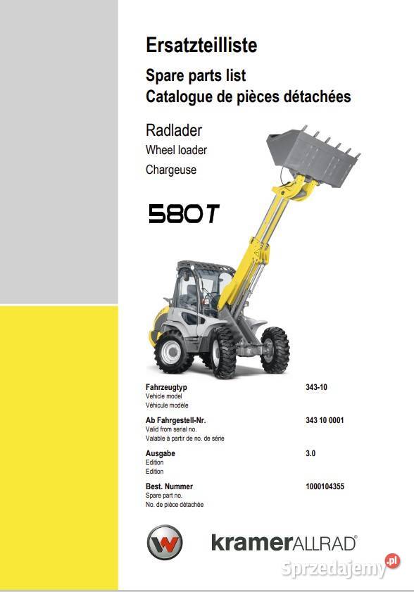 Katalog części ładowarka kołowa Kramer seria Miastko sprzedam