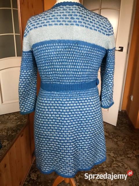 Suknia damska dziergana druty robota własna 4648 lubuskie Zbąszynek