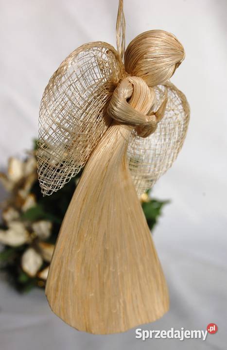 Anioł anioły z włókna abaca sznurka naturalne beżowy