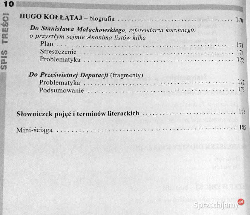 Opracowania lektury i wiersze 2 Barok oświecenie Chełm sprzedam