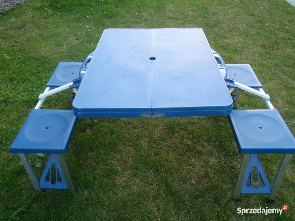 Skladany stolik piknikowy z czterema siedzeniami małopolskie